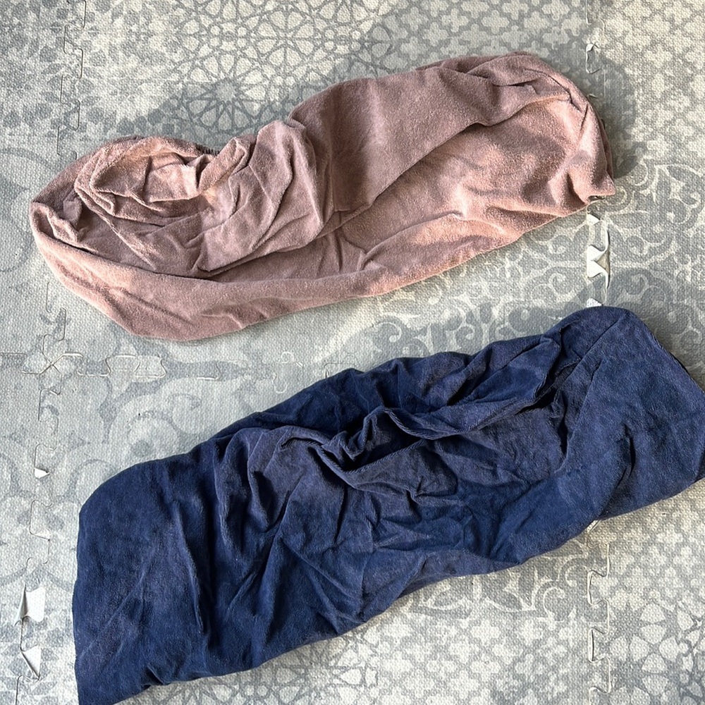 2 terry cloth changing table covers - washed and used but still lots of life